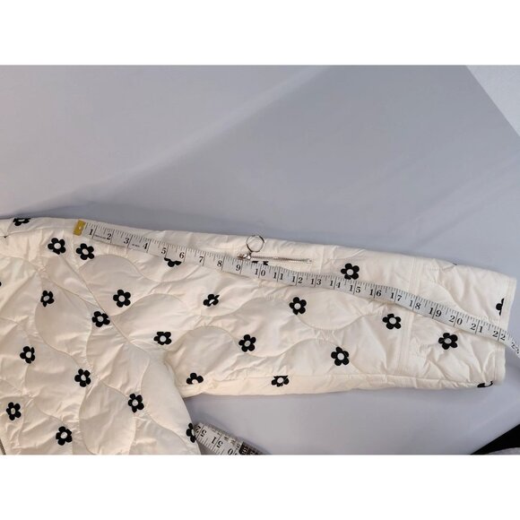Lovelo Womens White Quilted Floral Puffer Jacket Large - Picture 10 of 13